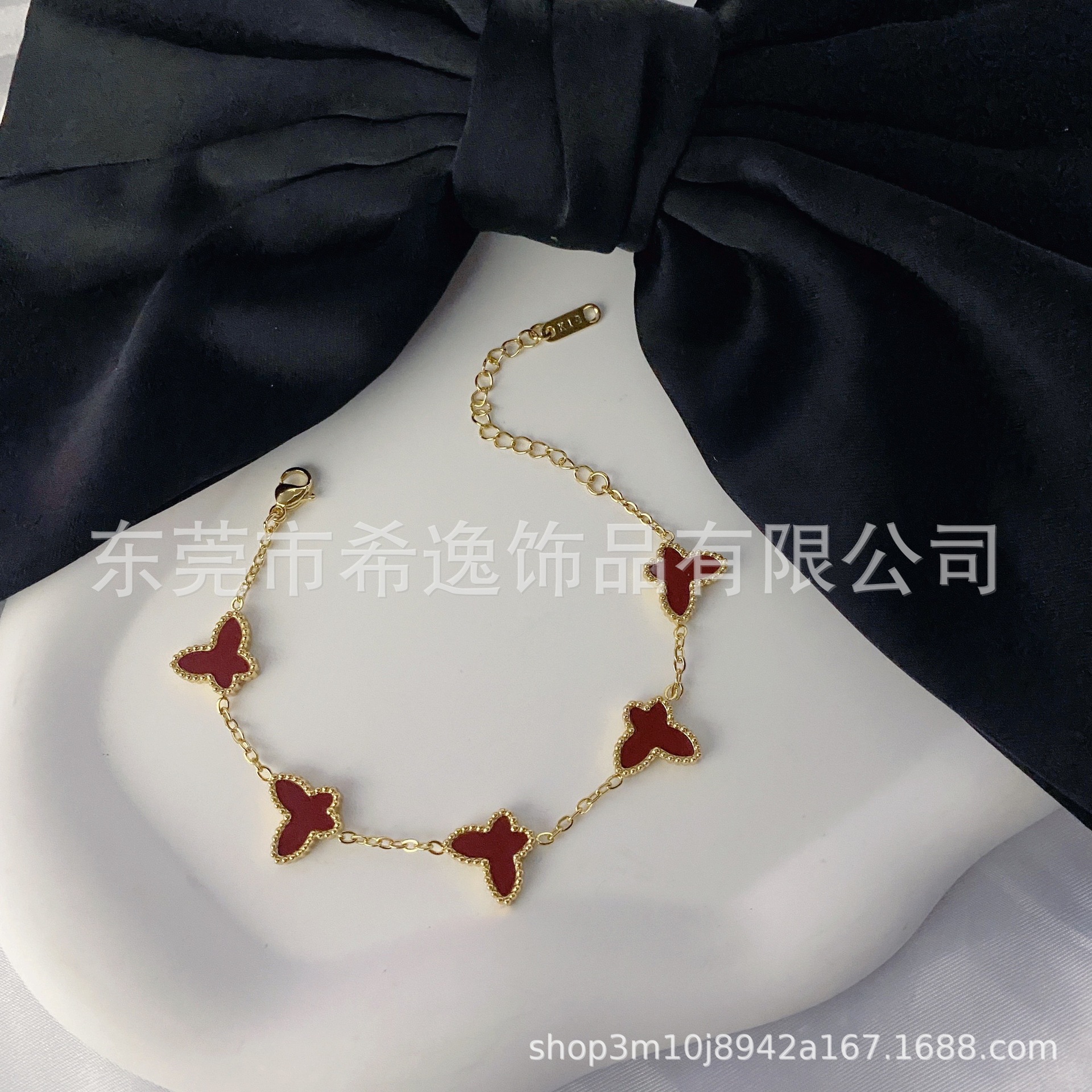 Butterfly Titanium Steel Bracelet for Women 18K Gold Influencer Style Fashion Personality Bracelet Ins Style Simple Versatile Jewelry Wholesale