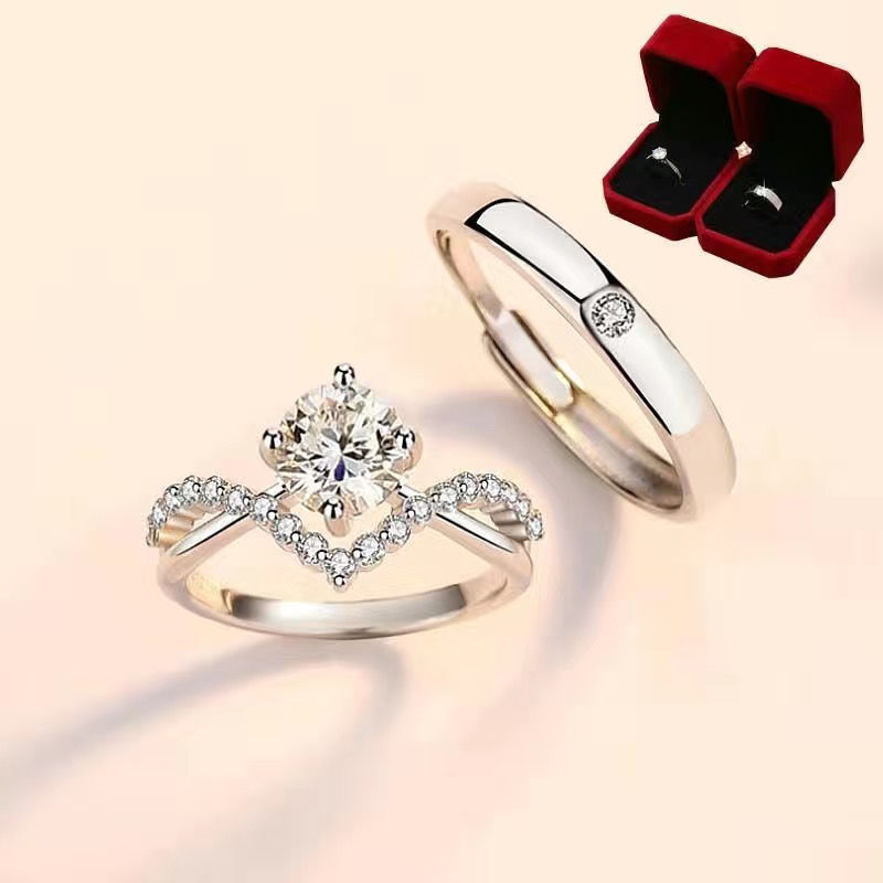 高級真結婚ペアリング偽指輪カップルダイヤモンドリング結婚式道具ウェディングドレス写真受領証と撮影道具