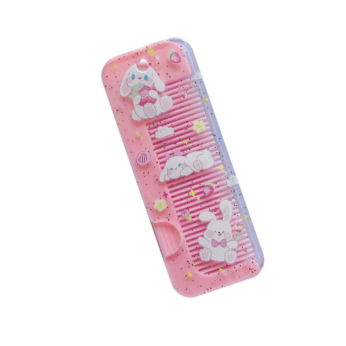 Cute cartoon comb student ins girl heart hair comb travel convenient folding comb bear rabbit hair smoothing comb