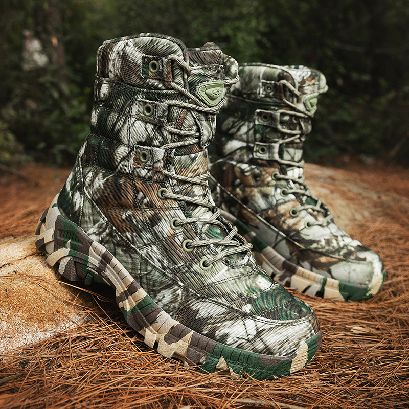 Nuevas botas de combate para hombres grandes transfronterizas botas de camuflaje al aire libre botas de montaña de alto alcance botas tácticas para hombres botas de entrenamiento de senderismo