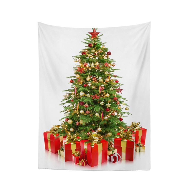 塗装平面クリスマスツリー印刷背景布対外貿易輸出スポットクリスマスツリークリスマス祝日家庭装飾壁布|undefined