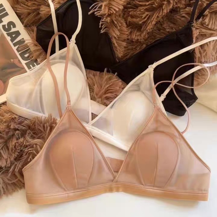 Rabbit Ears Ultra-Thin Sexy Pure Lust Style Beautiful Back No Rims Small Breast Push-Up French Triangle Cup Bra Intimates
