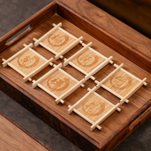 Bamboo coasters and cushions Tac-Tac-Tac-Tac-Tac-Tac-Tac-Tac-Tac-Tac-Tac-Tac-Tac-Tac-Tac-Tac-Tac-Tac-Tac-Tac-Tac-Tac-Chinese Bamboo Tea Cup Heat Insulation Mat Dessert Pastry Mat Furnace Tea Art Accessories Batch