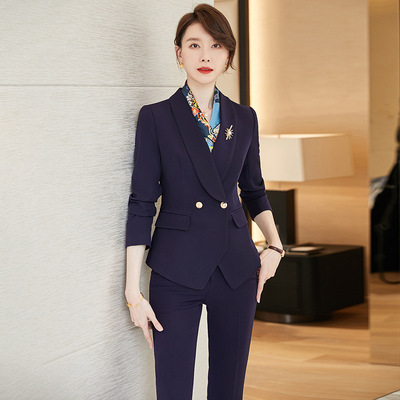 西装套装女秋季新款时尚ol西服外套面试正装酒店前台工作服职业装