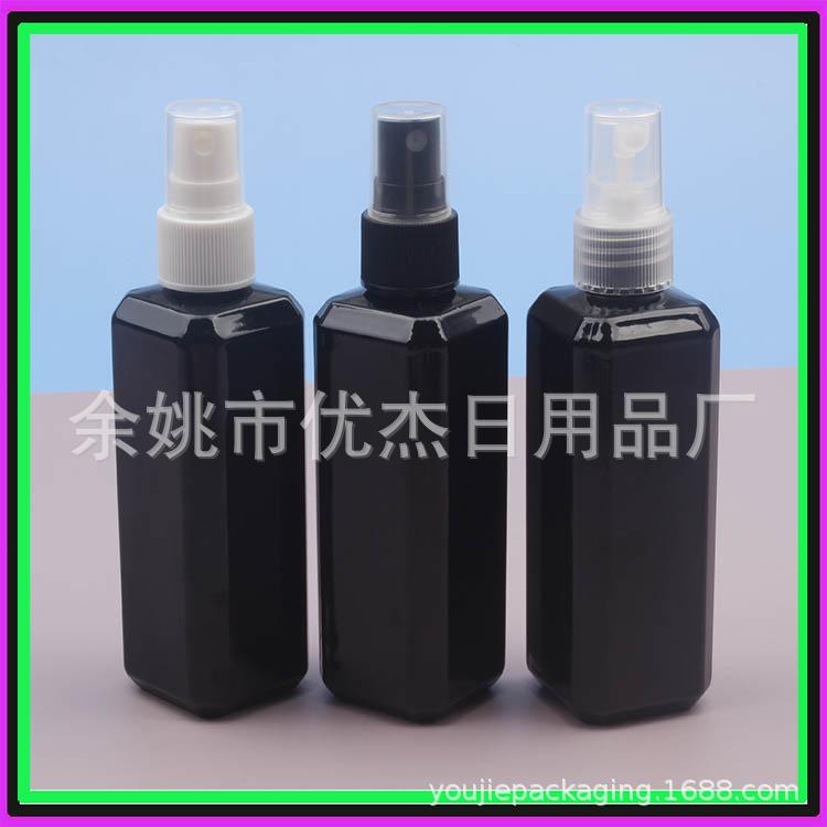 黑色方形喷瓶100毫升药水方形喷雾瓶100ML酒精喷瓶爽肤水喷壶