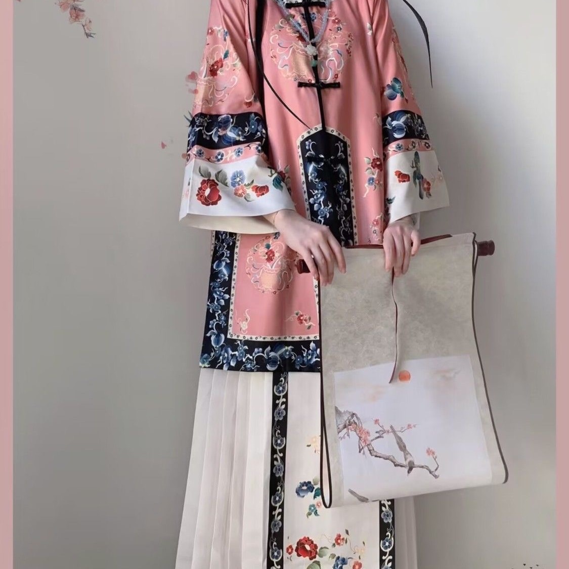 秋季新款原創漢服清漢女【滿滿】民族對襟圓領馬面裙套裝成人閨秀