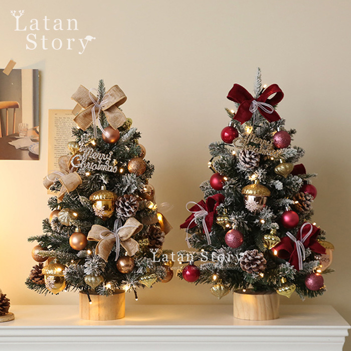Shengyuan nuevo estilo de Navidad DIY escritorio árbol de Navidad mini decoración de árbol de Navidad decoración de la ventana del hotel