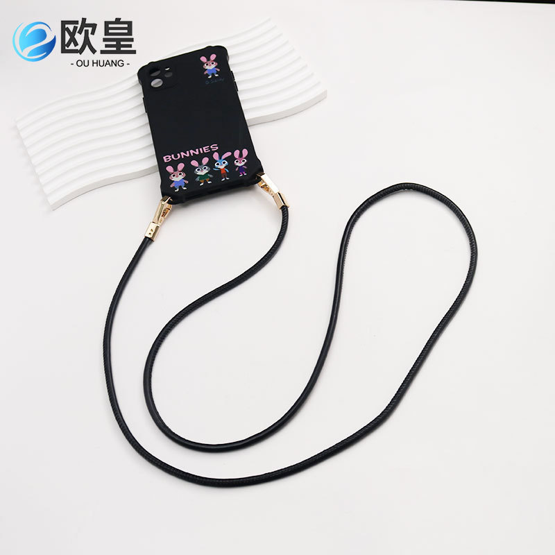 純色のpu革の携帯電話のストラップは斜めに掛けて伸縮できます。|undefined