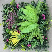 50*50仿真植物墙 原创设计塑料背景墙 户外造景绿植墙 人造草坪墙