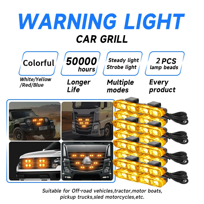 Решетка автомобиля 4 маленьких желтых светодиодных фонаря Решетка Raptor модифицированные светодиодные декоративные фонари противотуманные фары пикапа сигнальные огни.