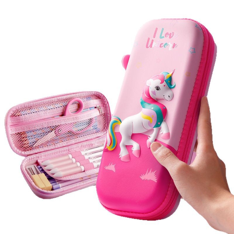 Venta directa de fábrica descompresión 3D versión coreana creativa multifuncional de gran capacidad estuche para lápices kindergarten dibujos animados linda caja de papelería para mascotas