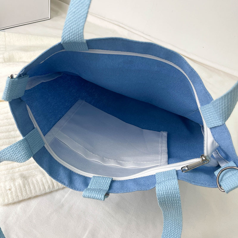 Large-capacity canvas bag 2024 new style fashionable and trendy student class bag, Korean-style simple tutorial bag, one-piece consignment undefined