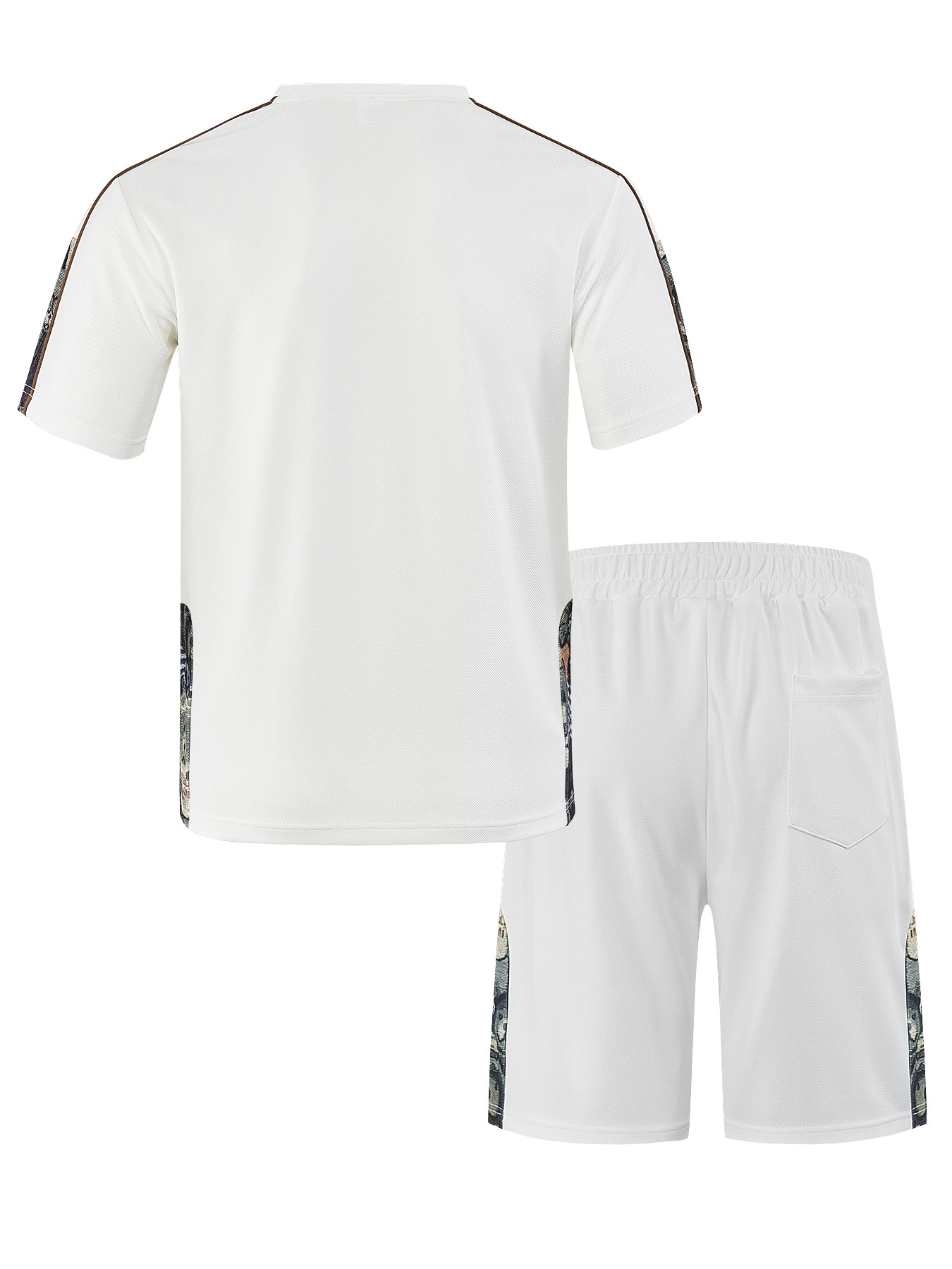 Men's Clothing Men's Trendy Sports Casual Hip Hop Round Neck Short Sleeve Bear Print Loose Fit Breathable Suit High Street Style_viptrois.com
