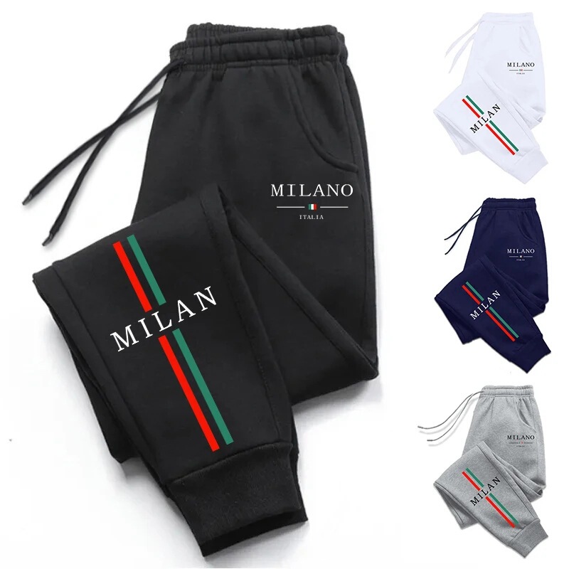 2025 Hot Sale Milan City Print Jogging Pants High Quality Men's Autumn Winter Casual Sports Sweatpants Outdoor Running
