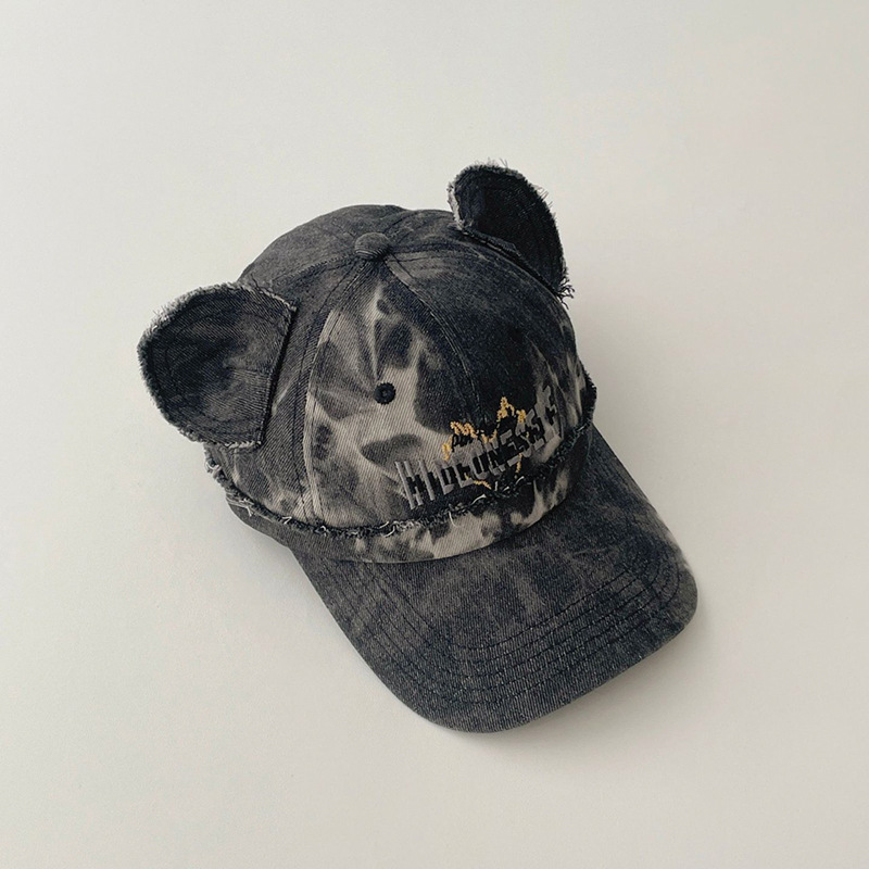 Padres e hijos hacen viejos sombreros de béisbol retro vaqueros adorables orejas de oso hip-hop callejero adultos sombreros de boca de pato marea