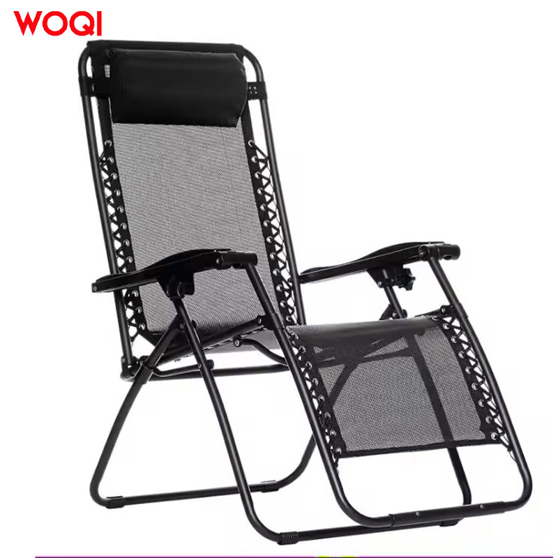 WOQI outdoor travel adjustable outdoor office folding zero gravity recliner with pillow adjustable chair