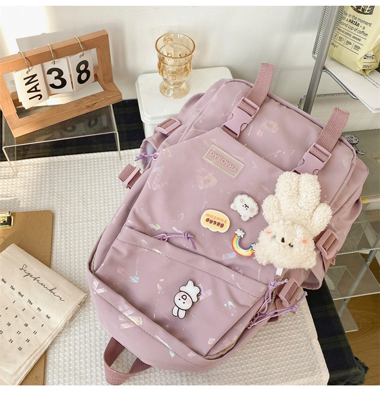Schoolbag Primary School Girls Ins Casual All-matching High School Student Backpack Japanese College Junior High School Large Capacity Backpack display picture 16