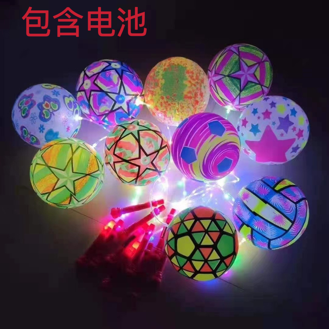 빛나는 휴대용 던지기 공 + 2 배터리