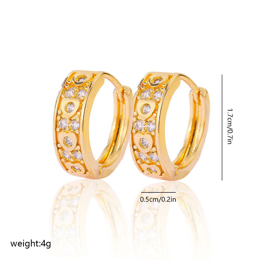 9g Weight Copper Ear Needle Material Zircon Inlay Material Earrings Classification 1 Pair Quantity Casual Occasion Copper Material Solid Color Pattern Women's Gender Simple Style Style 1 Pair Simple Style Solid Color Copper Zircon Earrings 20