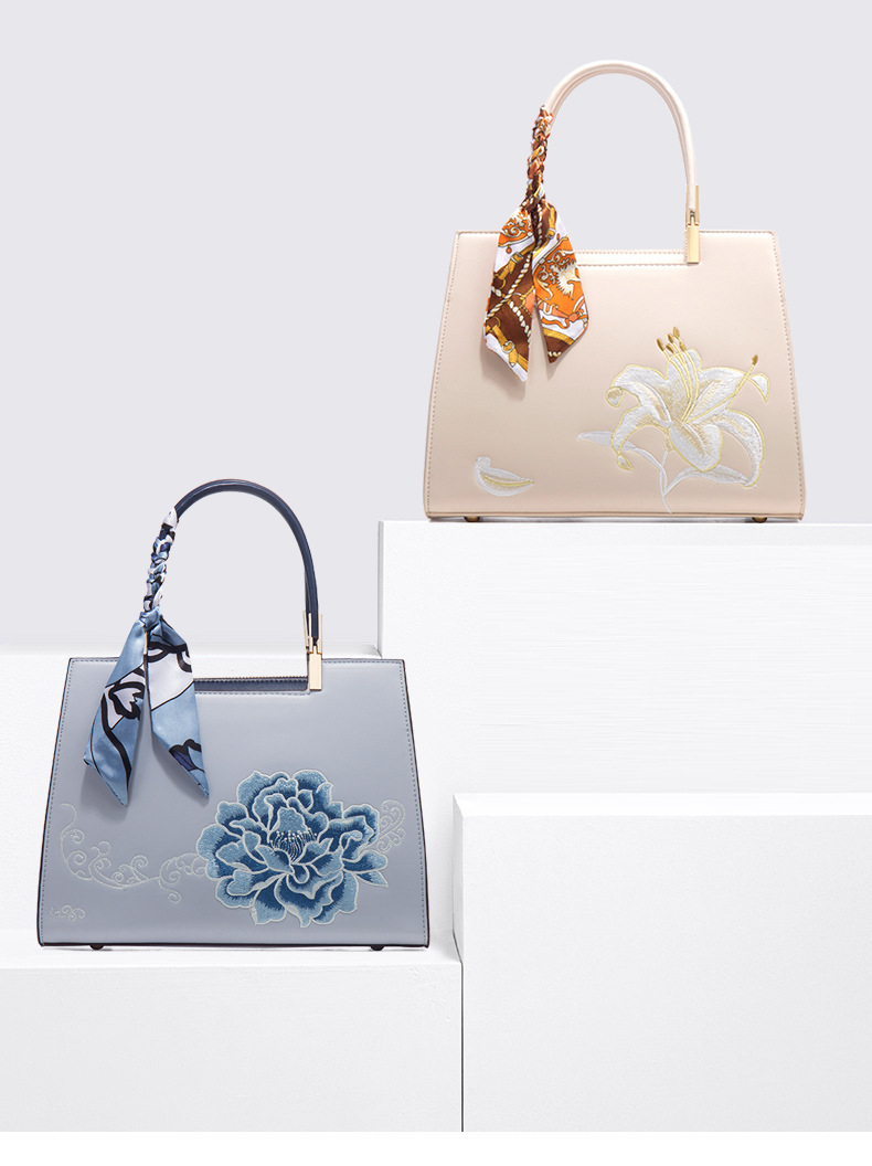 Mother's Day Practical Fashion Leather Diagonal Bag - Peony blue