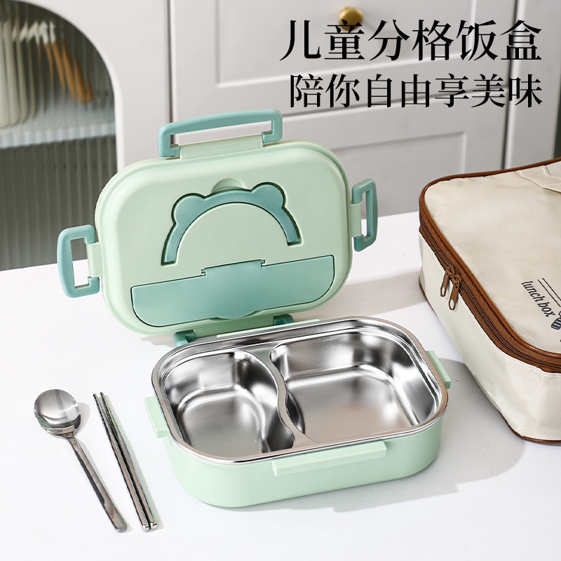 Fiambrera para trabajadores de oficina 304 horno microondas de acero inoxidable caja de almuerzo dividida olla de almuerzo de aislamiento de gran capacidad lonchera para estudiantes