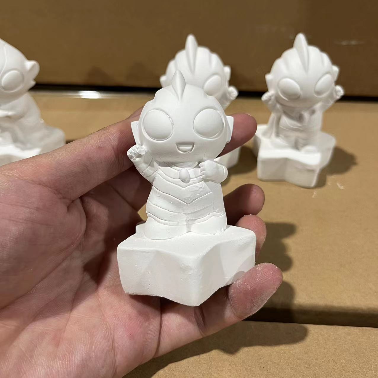 奧特曼石膏娃娃塗色彩繪男孩擺件塗鴉兒童玩具DIY手繪賽羅塗色娃