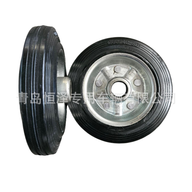 6寸铁芯实心轮160/40-80， 6寸千斤顶轮 160/40-80 ，160*40橡胶