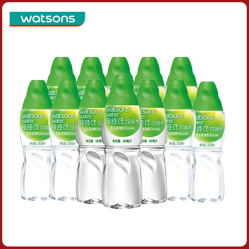 Watsons Distilled Water 280/500ml Facial Mineral Water Purified Water High Temperature Distillation Method Drinking Water Wholesale