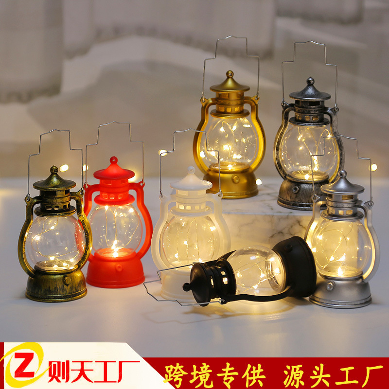 Christmas vintage small oil lamp electronic candle lamp LED small lantern creative decoration decoration gift lamp