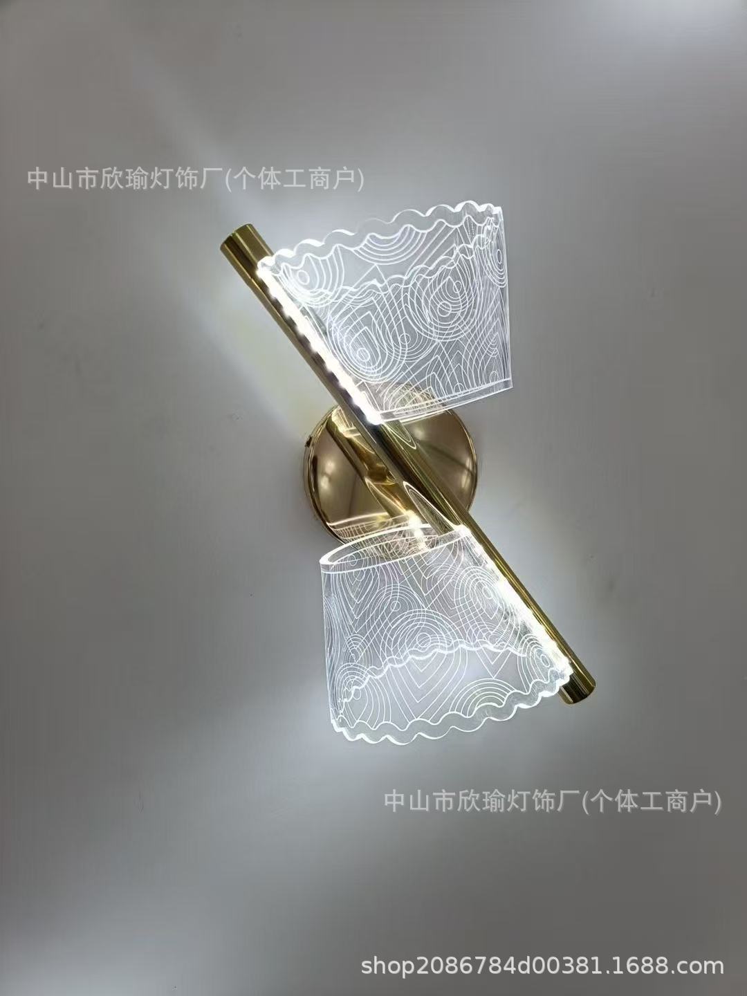 Nuevas luces de pared acrílicas transfronterizas pasillo de fondo lámpara de pared decorativa sala de estar dormitorio cama lámpara de pared lujosa