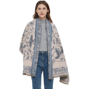 Factory foreign trade new autumn and winter scarf Europe and the United States soft boutique jacquard cashew scarf shawl dual-use