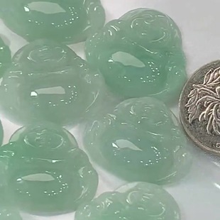 Manufacturer Wholesale Burmese Jadeite a Grade Bean Green Fortune Buddha Jade Pendant Jewelry Wholesale