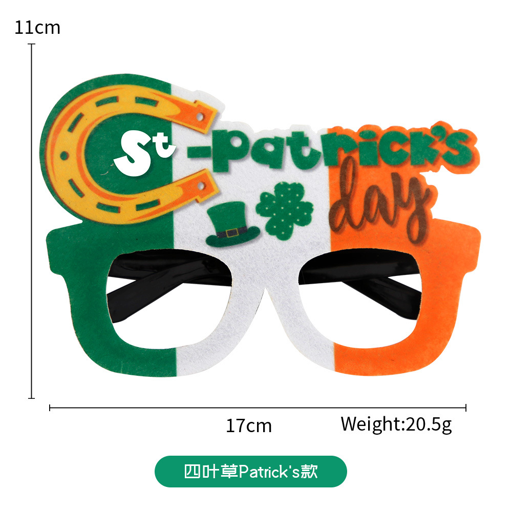 Día de San Patricio trébol irlandés gafas de vacaciones suministros foto accesorios de fiesta de vestir gafas divertidas