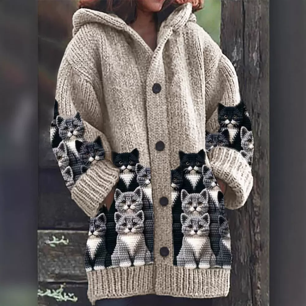 2025跨境外贸亚马逊独立站新款万圣节动物3D印花休闲连帽披风外套