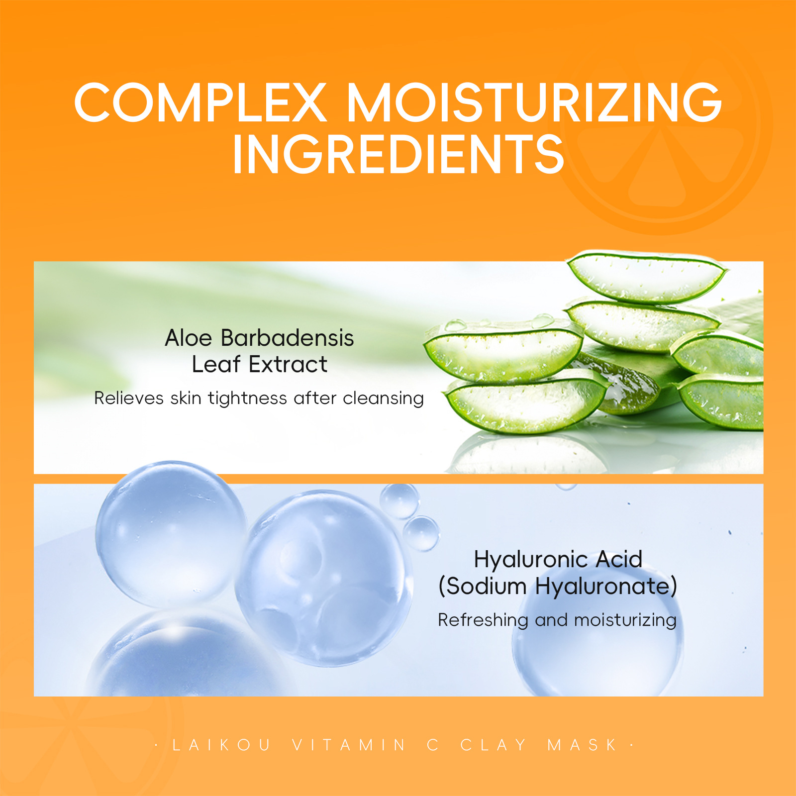 Cross-border in-stock new LAIKOU Vitamin c Mud Mask 5g*12 for pore cleansing, hydration and moisturizing, one-stop delivery undefined