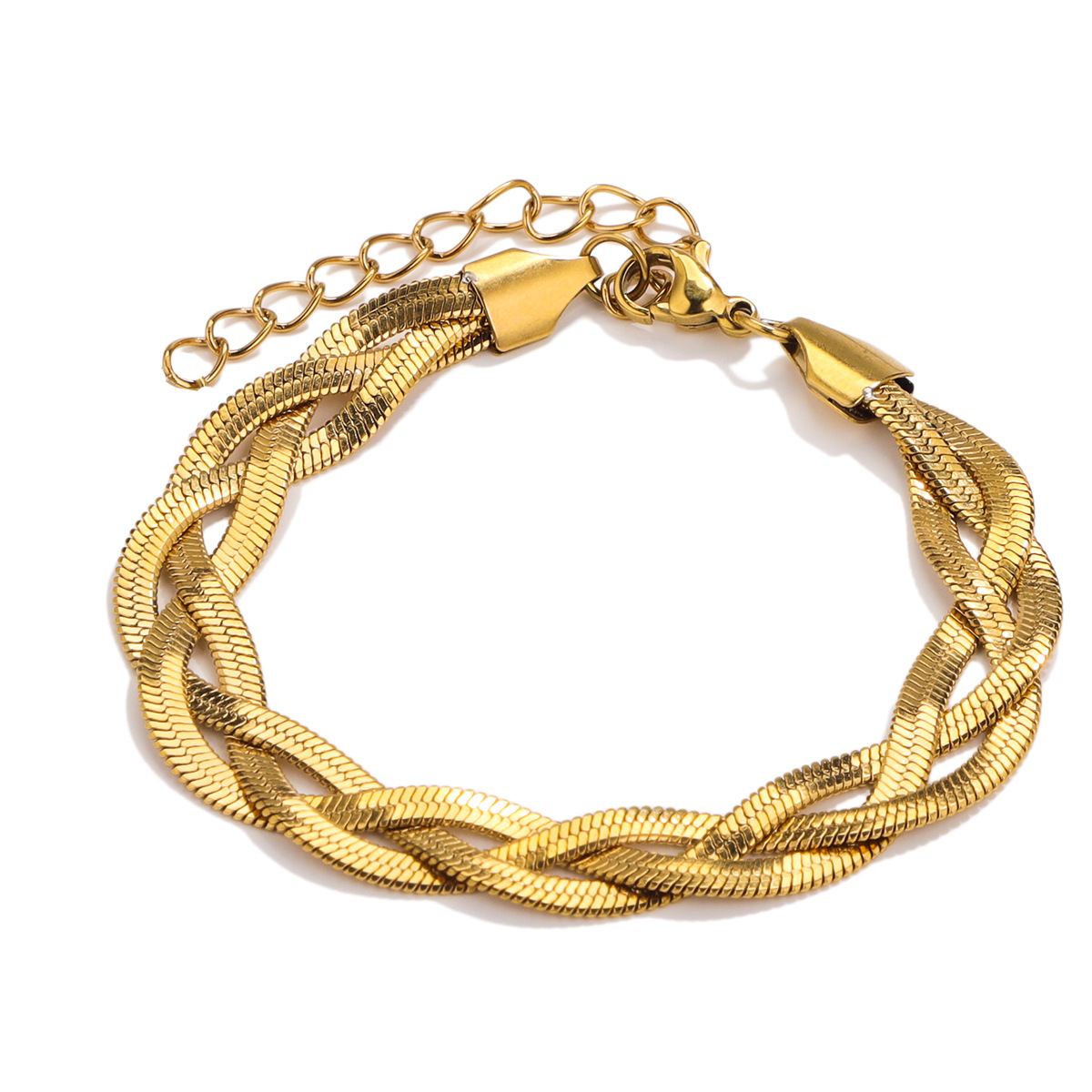 304 Stainless Steel Casual Simple Style Plating Braid Geometric Bracelets Necklace display picture 2