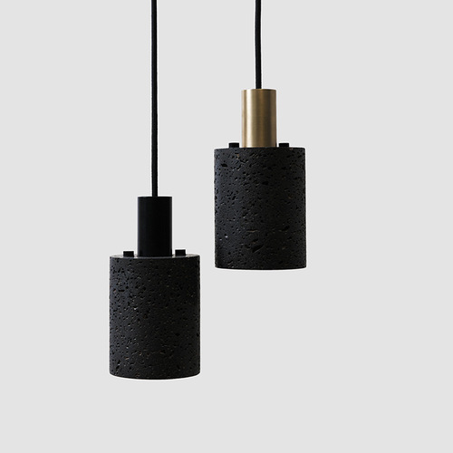 Nordic restaurant bar window display designer black hole stone volcanic stone terrazzo small chandelier B&B bedroom bedside lamp