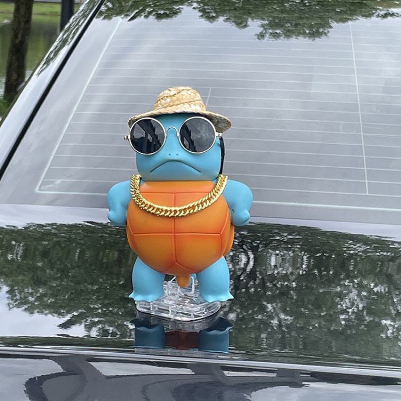 자동차 장식품 귀여운 창조적 인 자동차 장식 인터넷 축하 장식 지붕 제니 거북이 자동차 꼬리 인형 펜던트