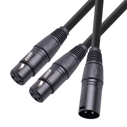 0.5m shielded wire metal head three-core balanced XLR one-to-two female XLR one-to-two mixer audio cable
