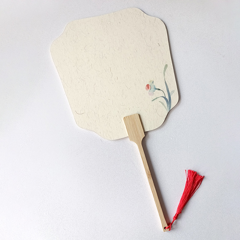 Nuevo abanico de grupo en blanco al por mayor para puestos escénicos, abanico de pintura, abanico de pintura pintada a mano de bricolaje, abanico de grupo de papel de arroz de caligrafía de estilo chino