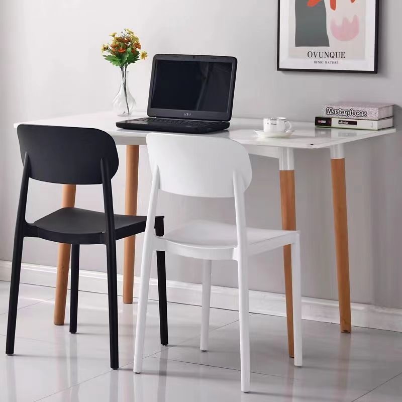 Plastic chair home thickened restaurant dining table backrest chair dining chair modern desk simple stool backrest Nordic