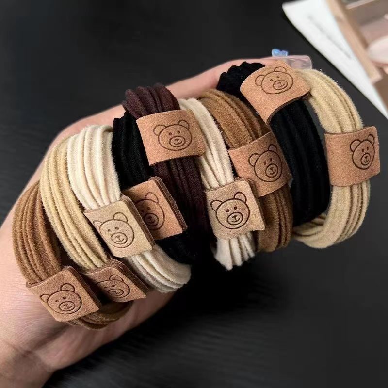 Banda de pelo de oso alta cola de caballo banda de goma corbata de pelo femenino cuerda de pelo alto elástico grueso bola gruesa cuerda de pelo accesorios para el cabello femenino image 4