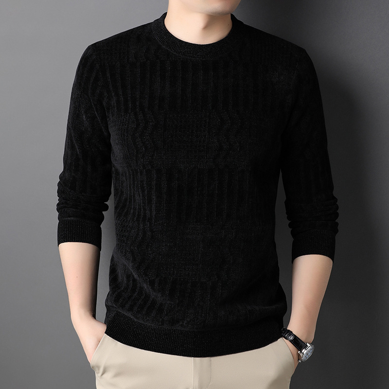 Insulated fashionable solid color men's knitted winter base…
