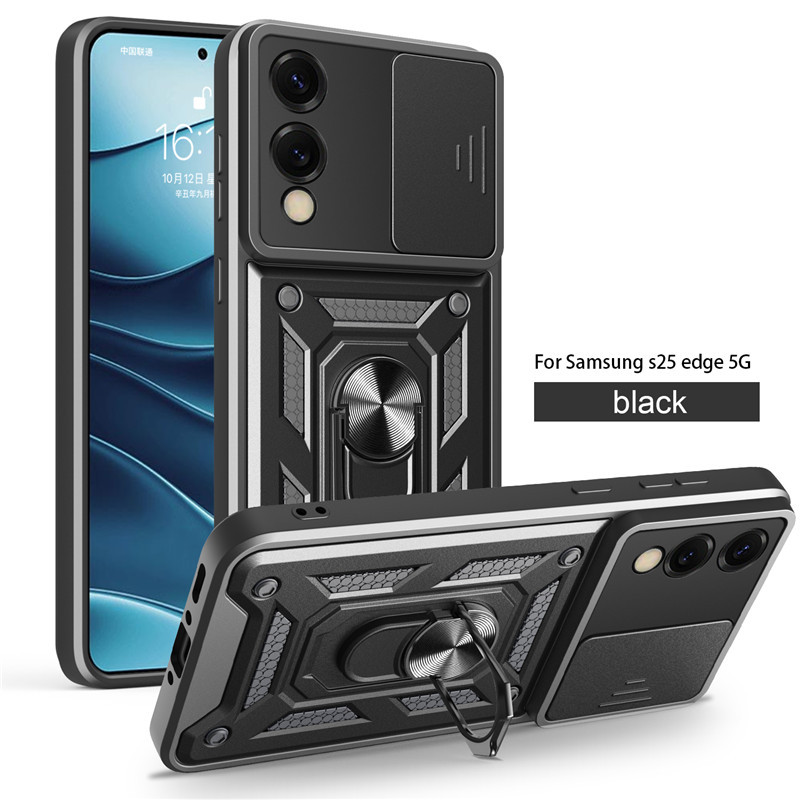 Cross-Border Applicable Samsung S26 Ultra Sergeant Ring Phone Case A57 Armor Slide Window Car Magnetic Protective Cover