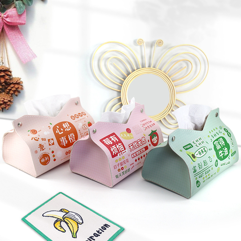 Nuevo estilo bolsa de tejido pequeño fresco lindo tejido caja hogar sala de estar tejido caja coche bolsa de almacenamiento de tejido pu