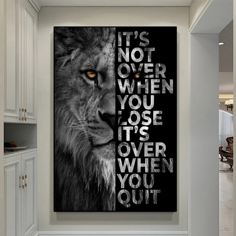 Lion Motivational Quote Canvas Wall Art