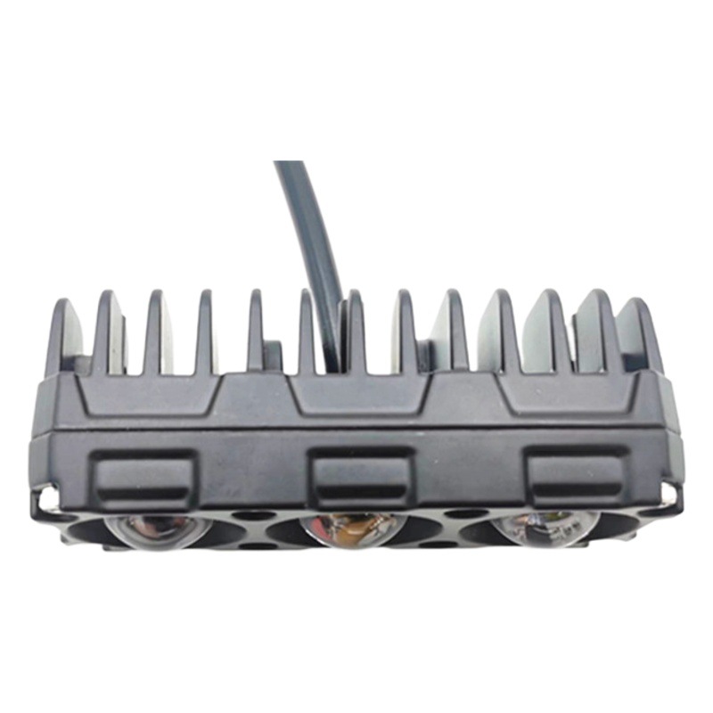 Cross-Border Hot Selling Motorcycle Led Spotlight Car Three-Eye 3 Lens Yellow and White Two-Color External Spotlight Headlight