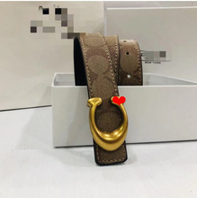 商务男士经典休闲百搭款腰带跨境皮带奢侈大牌裤带时尚真皮C扣皮