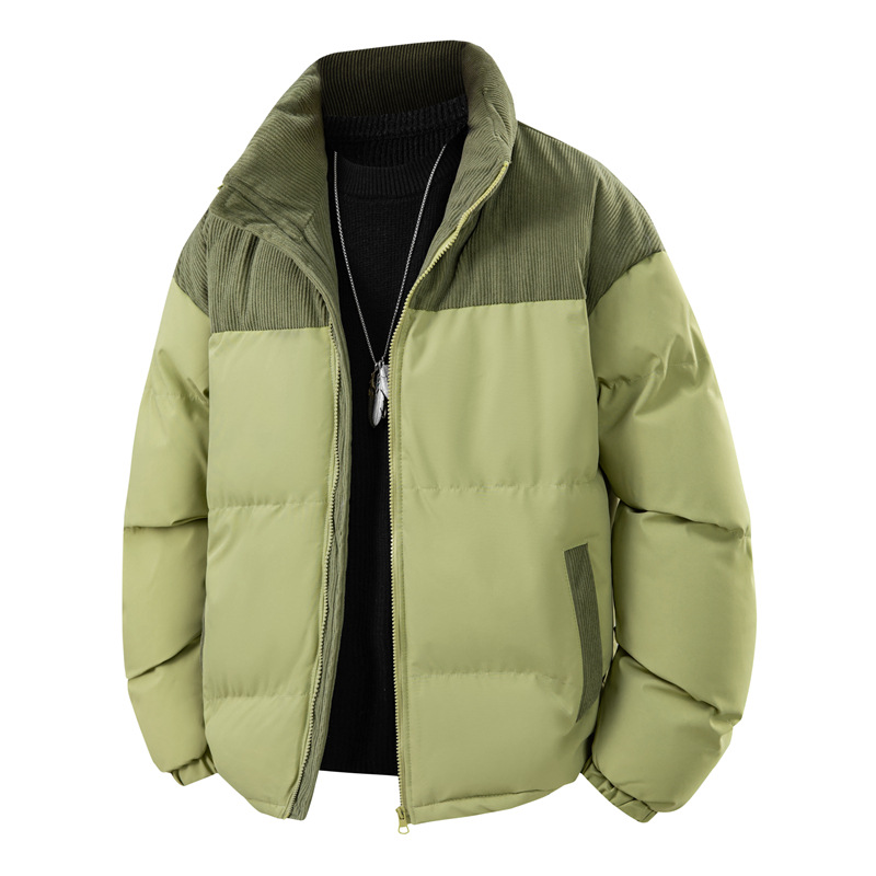 Padded Clothes Men's And Women's Corduroy Padded Clothes Thickened Padded Jackets Loose Stand-up Collar Couple Jackets_viptrois.com