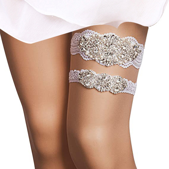 New Rhinestone Lace Leg Ring Prom Party Garter Belt European and American Bride Garter Belt